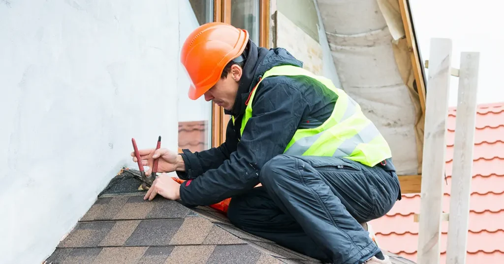 Roof leak repair process on a residential home