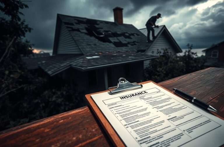 Homeowner contacting insurance company to start an insurance claim