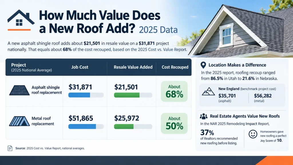 Chart comparing roof replacement cost and resale value